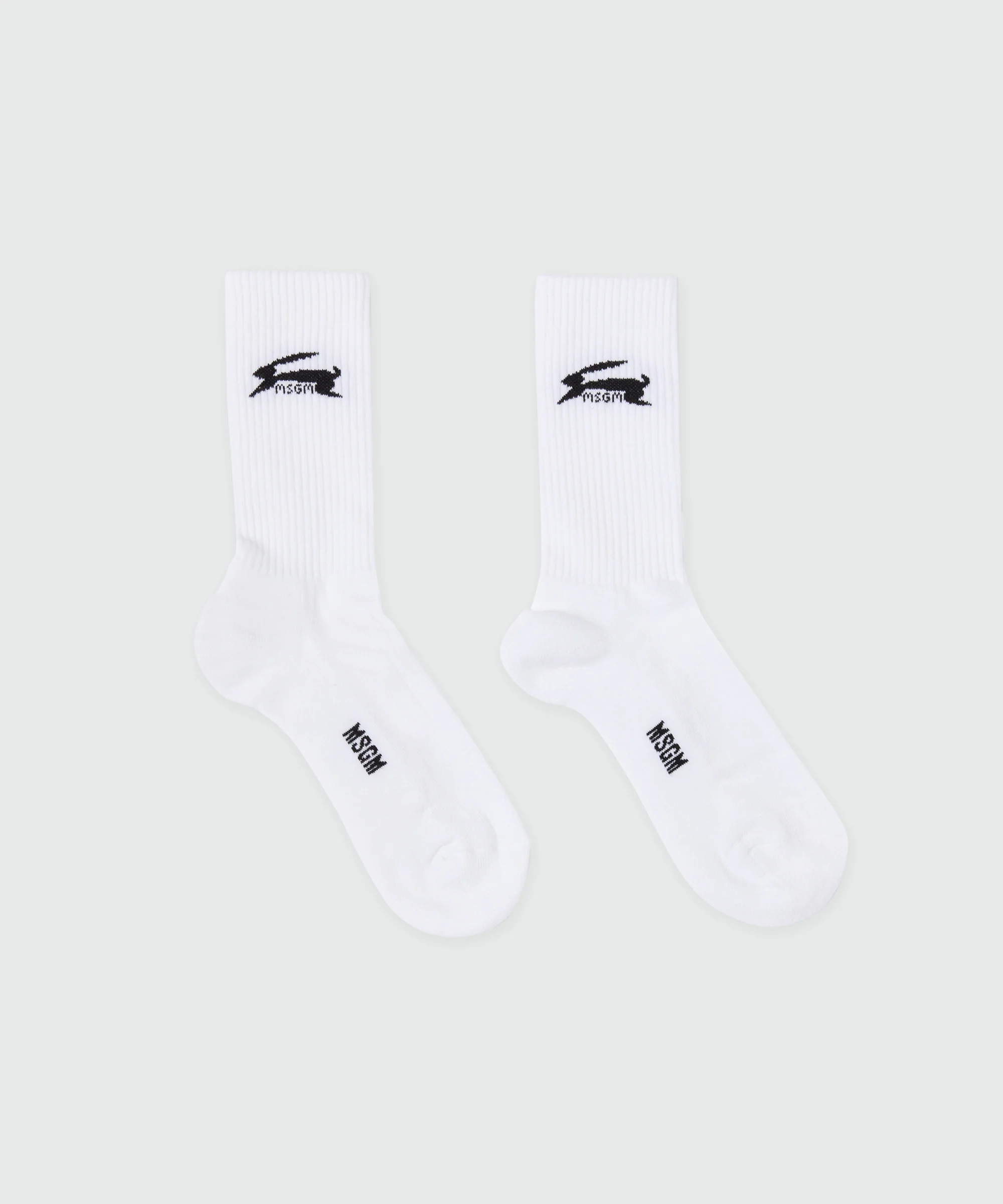 White socks with jacquard graphics