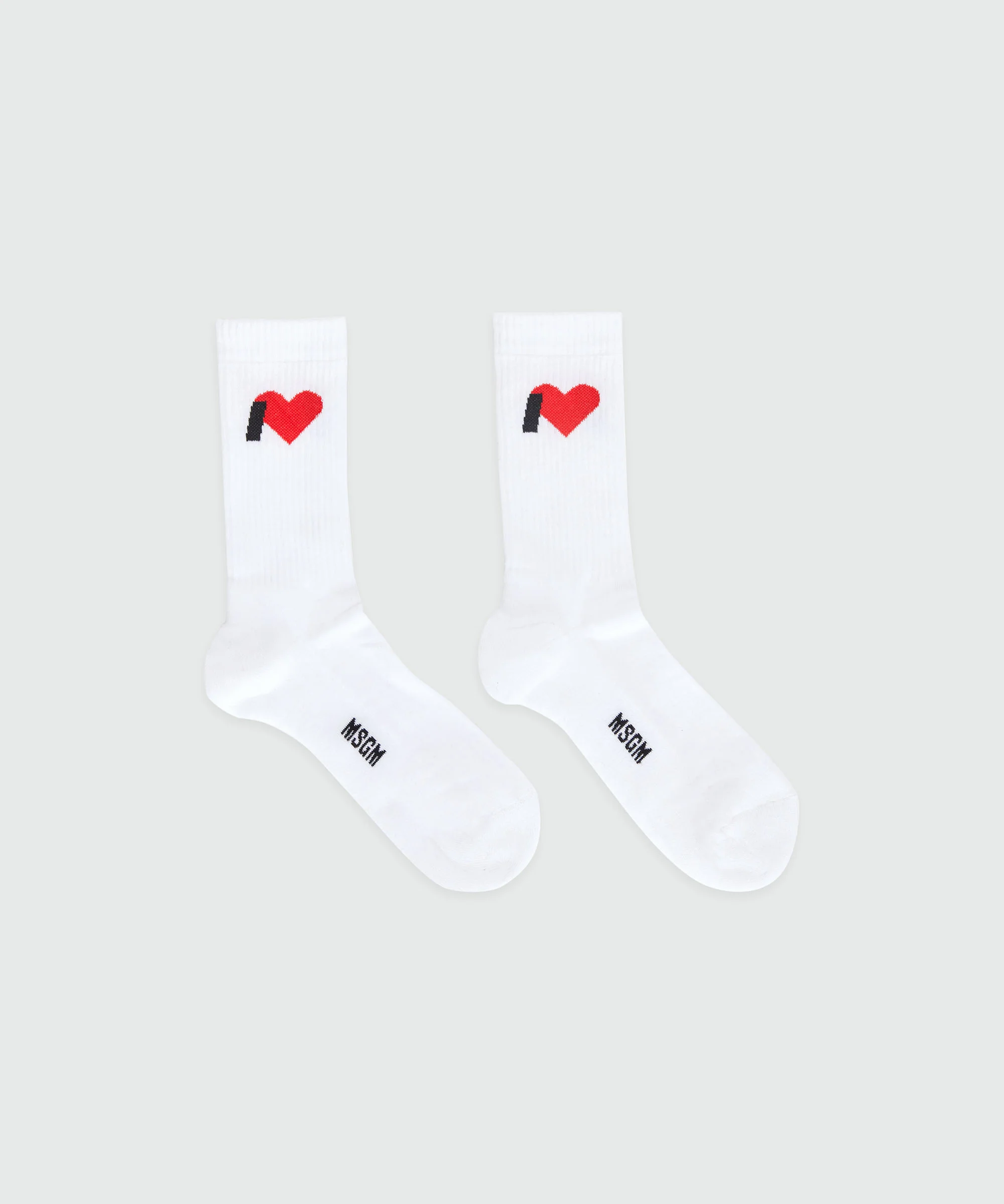 White socks with MSGM jacquard graphics
